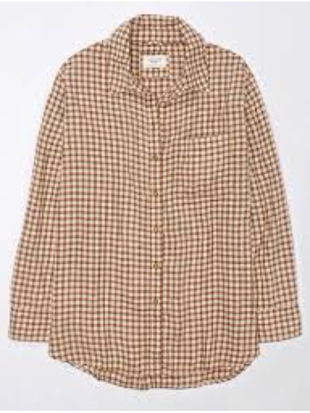 American Eagle Brown Gingham Button-Up Shirt Flannel Size Medium